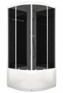 Душевая кабина Domani Spa Delight Slim 110 без электрики, высокий поддон 1000x1000x2180 (чер. стенки, тонир. стекла) DS01DS110HBT00 