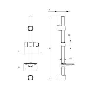 Стойка для душа, Pond, IDDIS, PON6800i17