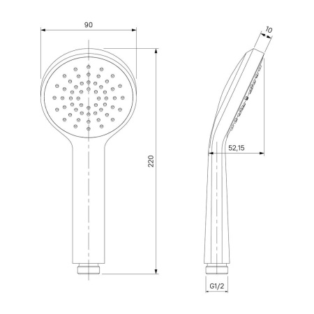 Смеситель с верхним душем, Simp, Milardo, SIMSB1FM06