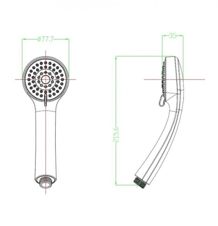 Лейка для душа, 3F, D 76мм, 040, Milardo, 0403F76M18
